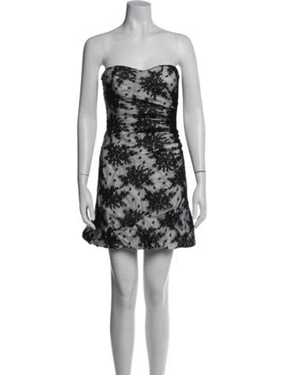 Pre-owned Dolce & Gabbana Lace Pattern Mini Dress In White