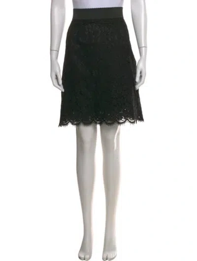 Pre-owned Dolce & Gabbana Lace Pattern Mini Skirt In Black