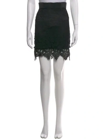 Pre-owned Dolce & Gabbana Lace Pattern Mini Skirt In Black