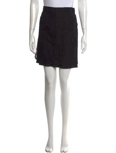 Pre-owned Dolce & Gabbana Lace Pattern Mini Skirt In Black