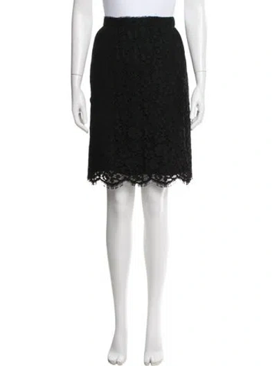 Pre-owned Dolce & Gabbana Lace Pattern Mini Skirt In Black