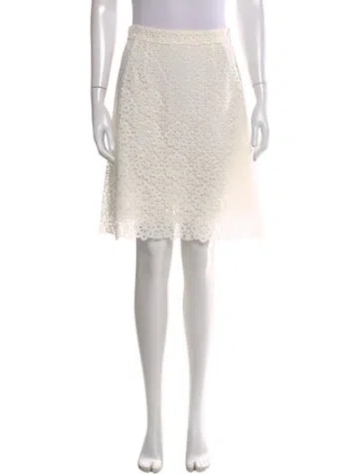 Pre-owned Dolce & Gabbana Lace Pattern Mini Skirt In Neutral