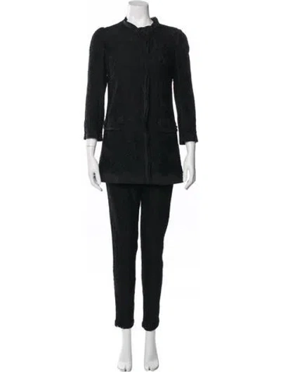 Pre-owned Dolce & Gabbana Lace Pattern Pant Set In Black