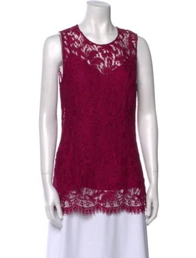 Pre-owned Dolce & Gabbana Lace Pattern Scoop Neck Tunic In Pink
