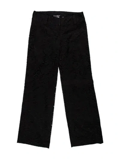 Pre-owned Dolce & Gabbana Lace Pattern Straight Leg Pants In Blue