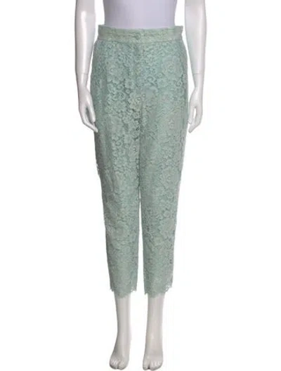 Pre-owned Dolce & Gabbana Lace Pattern Straight Leg Pants In Green