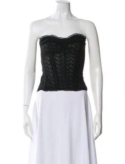 Pre-owned Dolce & Gabbana Lace Pattern Strapless Top In Gray
