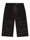 Dolce & Gabbana Lace-patterned Drawstring Shorts In Black