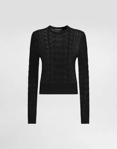 Dolce & Gabbana Pull-over En Dentelle In Black
