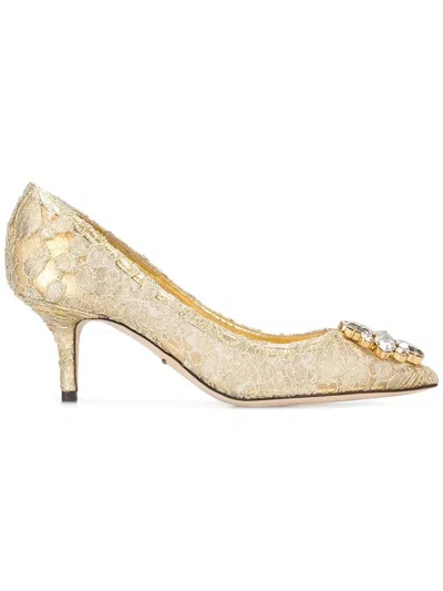 Dolce & Gabbana Lace Pumps In Gray