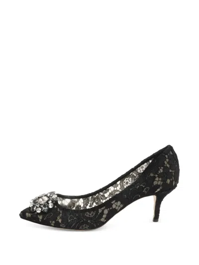 Pre-owned Dolce & Gabbana Lace Pumps In Black