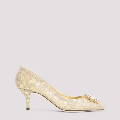 Dolce & Gabbana Lace Pumps In Gold