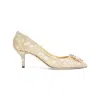Dolce & Gabbana Rainbow Lace 60mm Brooch-detail Pumps In Gold