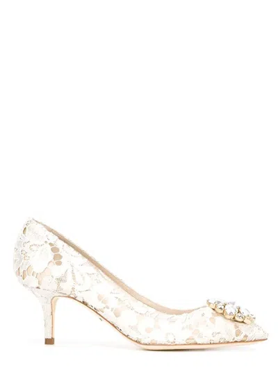 DOLCE & GABBANA DOLCE & GABBANA LACE RAINBOW PUMPS WITH 60MM BROOCH