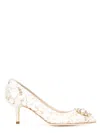 Dolce & Gabbana Lace Rainbow Pumps With Brooch Detailing In White