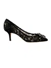 Dolce & Gabbana Bellucci 90 Crystal-embellished Pumps In Taormina Lace In Blue