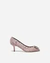 Dolce & Gabbana Lace Rainbow Pumps With Brooch Detailing In Blush