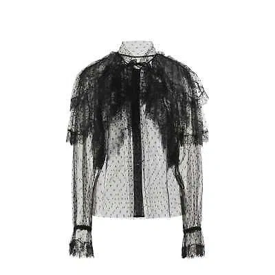 Pre-owned Dolce & Gabbana Lace Ruffled Shirt In Black