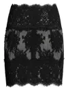 Dolce & Gabbana Lace Scallop-hem Mini Skirt In Black