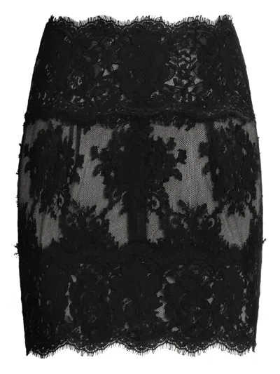 DOLCE & GABBANA LACE SCALLOP-HEM MINI SKIRT