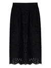 Dolce & Gabbana Lace Scalloped-hem Midi Skirt In Black