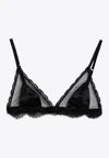 Dolce & Gabbana Semi-sheer Bra With Lace Details In Black