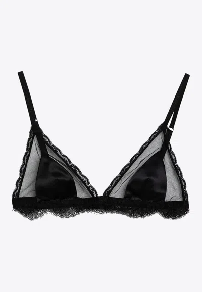 DOLCE & GABBANA LACE SEMI-SHEER TRIANGLE BRA