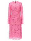 Dolce & Gabbana Light Pink Lace Sheath Dress In Pink