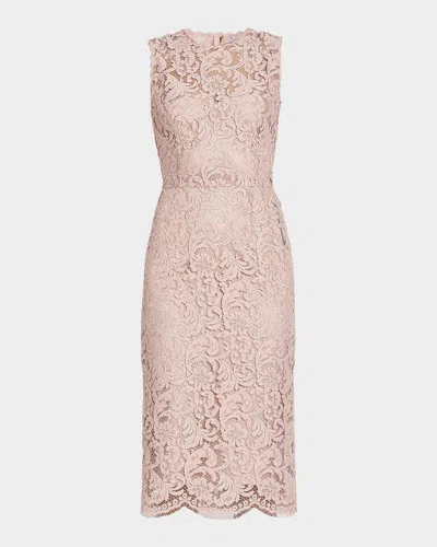 Dolce & Gabbana Lace Sheath Midi-dress In Nero