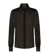 Dolce & Gabbana Silk Chiffon Shirt With Satin Details