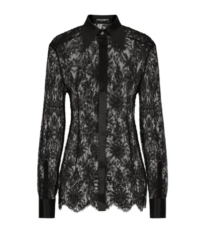DOLCE & GABBANA LACE SHEER SHIRT