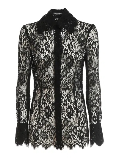 Dolce & Gabbana Lace Shirt In Black