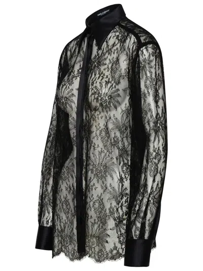 Dolce & Gabbana Lace Shirt In Black