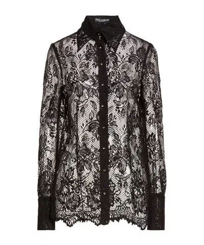 Dolce & Gabbana Lace Shirts In Black