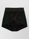 Dolce & Gabbana Lace Shorts High Waist Above Knee Hem In Black