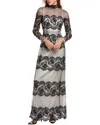 Dolce & Gabbana Black White Lace Silk Blend Maxisheath Dress In Black