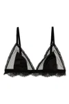 Dolce & Gabbana Black Lace Triangle Bra With Matching Inserts For Women