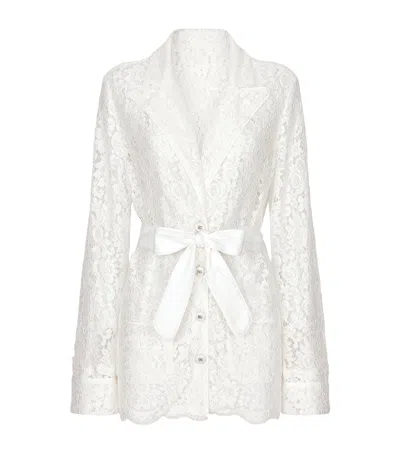 DOLCE & GABBANA LACE SINGLE-BREASTED BLAZER