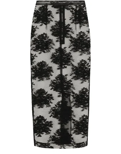 Dolce & Gabbana Lace Skirt In Black