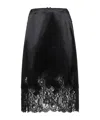 Dolce & Gabbana Women Black Satin And Lace Mid Calf-lenght Skirt In Black
