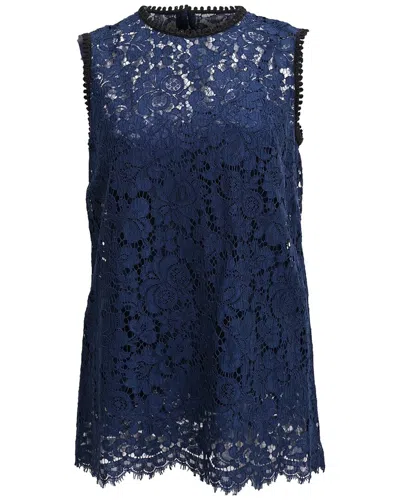 Dolce & Gabbana Lace Sleeveless Blouse (authentic Pre-loved) In Blue