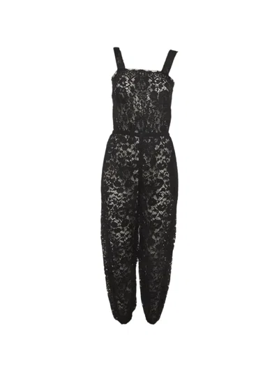 Pre-owned Dolce & Gabbana Lace Sleeveless Jumpsuit In Black