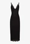 Dolce & Gabbana Dolce  Gabbana Lace Calf-length Slip Dress In Black