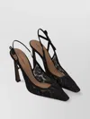 Dolce & Gabbana Lace Slingback Adorned With Rhinestones In Black