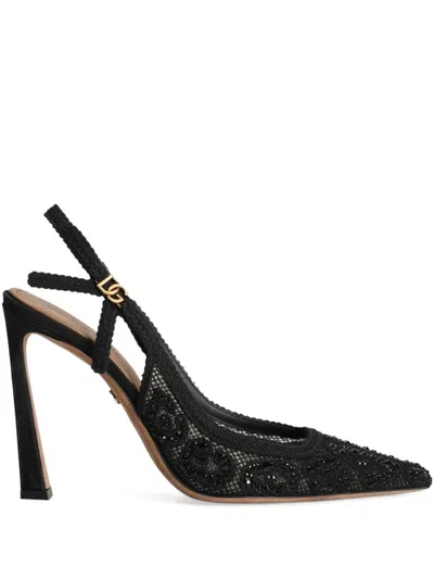 Dolce & Gabbana Lace Slingback Pumps In Black