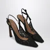 Dolce & Gabbana Lace Slingback With Rhinestones In Black