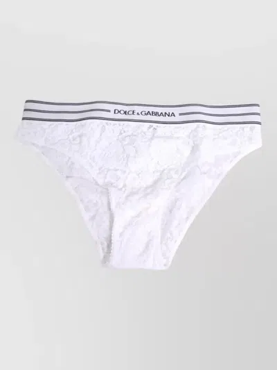 Dolce & Gabbana White Nylon Floral Lace Bottom Panty Underwear Clothing