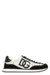 Dolce & Gabbana Black And White Low Top With Lace Details And Dg Patch On The Side In Black