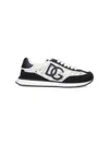 Dolce & Gabbana Multicolor Mesh And Split Leather Cushion Sneakers In Black