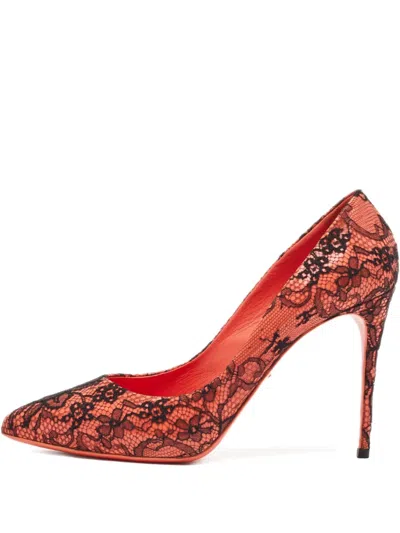 Pre-owned Dolce & Gabbana Lace Stiletto-heel Pumps In Pink